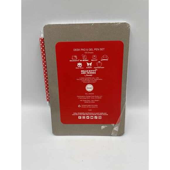 2024 Sanrio Hello Kitty & Friends Christmas Desk Pad Gel Pen Set 100 To Do Notes - Picture 8 of 9